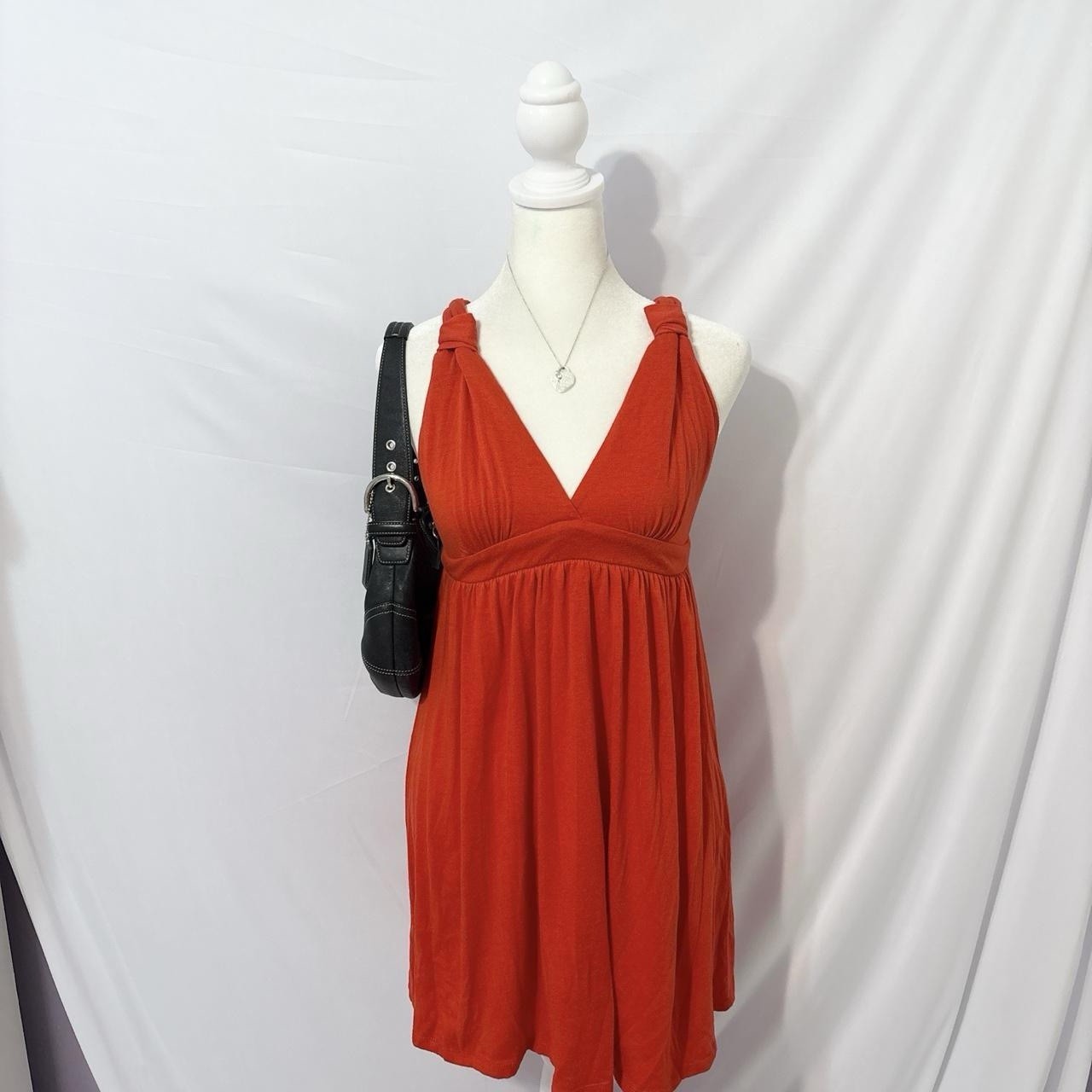 Vintage Y2k Red Mini Criss Cross V Neck Sundress Size L