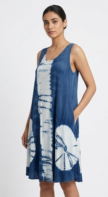 Women & Girls SunDress Middi Blue Colour Sleeveless SD052