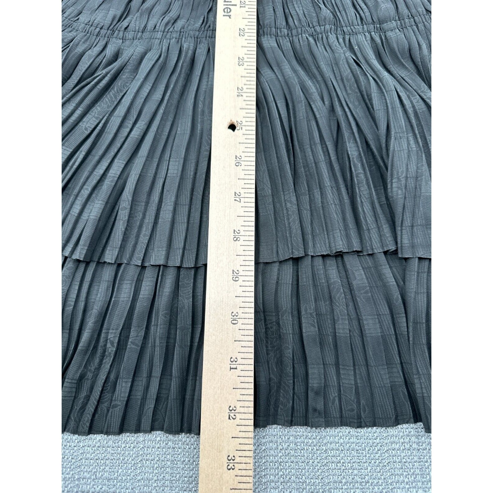 Current Air Jacquard Mini Dress Medium Tie Neck Pleated Whimsy Layered Fairygoth