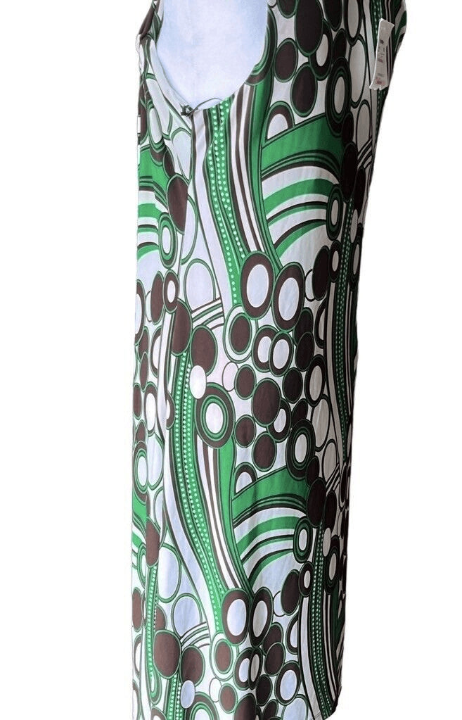 Vertigo Paris Sleeveless Dress Green, Brown, and Tan Size M FREE SHIPPING