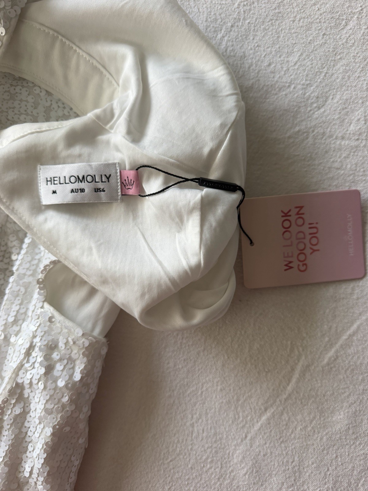 Hello Molly White Ribbed Mini Dress Sweetheart Open Back Tie Stretch M