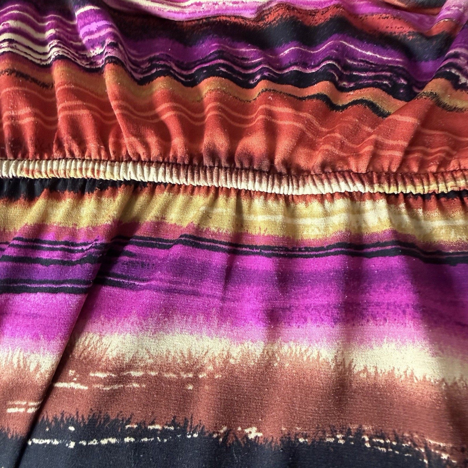 J. Taylor Multicolor Striped Cowl Neck Long Dress- Stretch 8