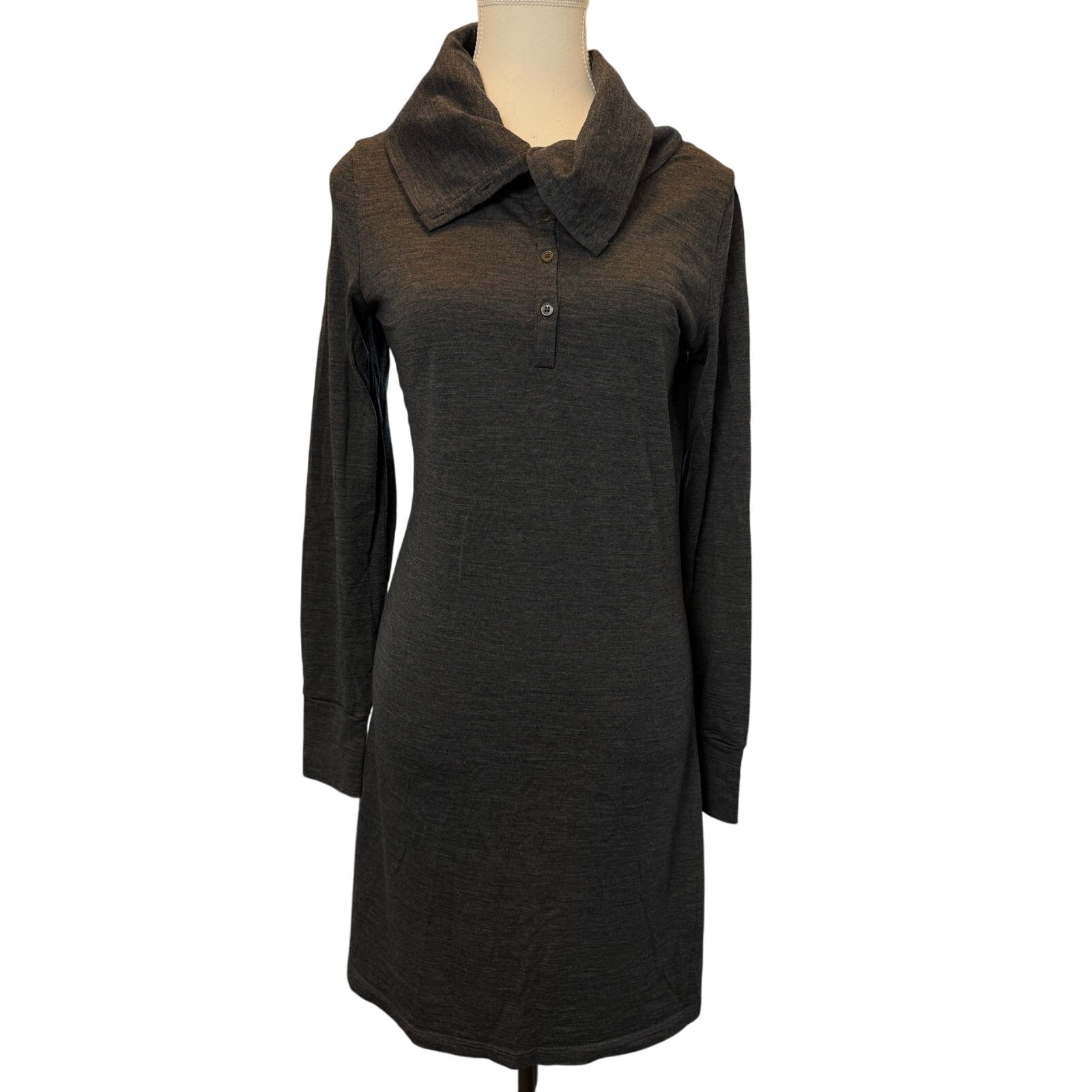 Icebreaker Merino Wool Jersey Ariana Dress Small Breathable Outdoors UPF Gray