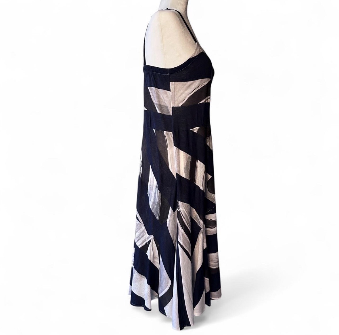 Archival Tramando Martin Churba Graphic Print Midi Dress Size 3 Avant Garde Rare