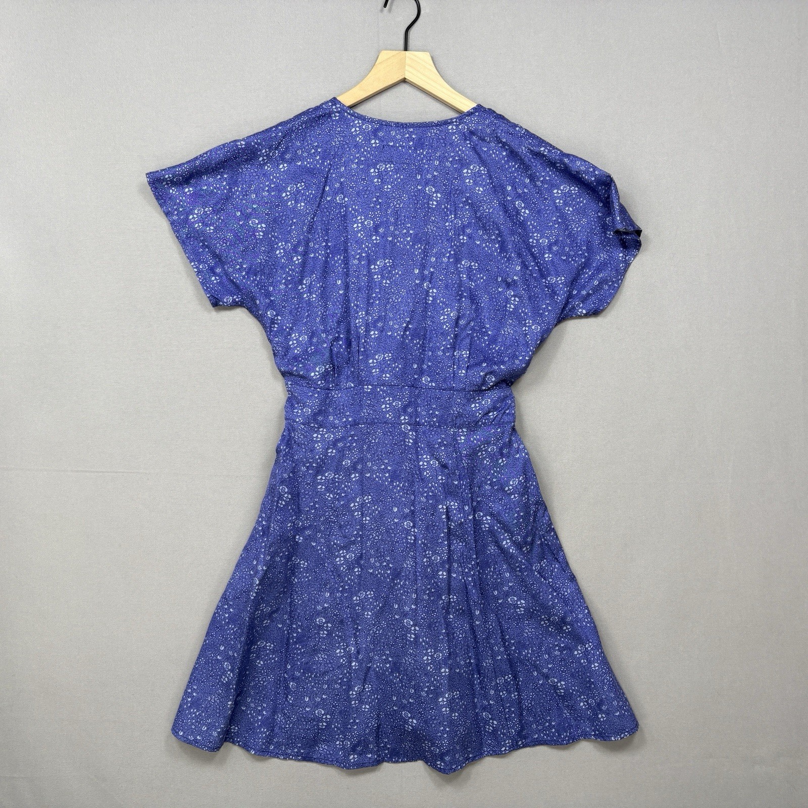 Marine Layer Camila Mini Dress S Blue SF Toil Print Button Front Tie Waist 2022
