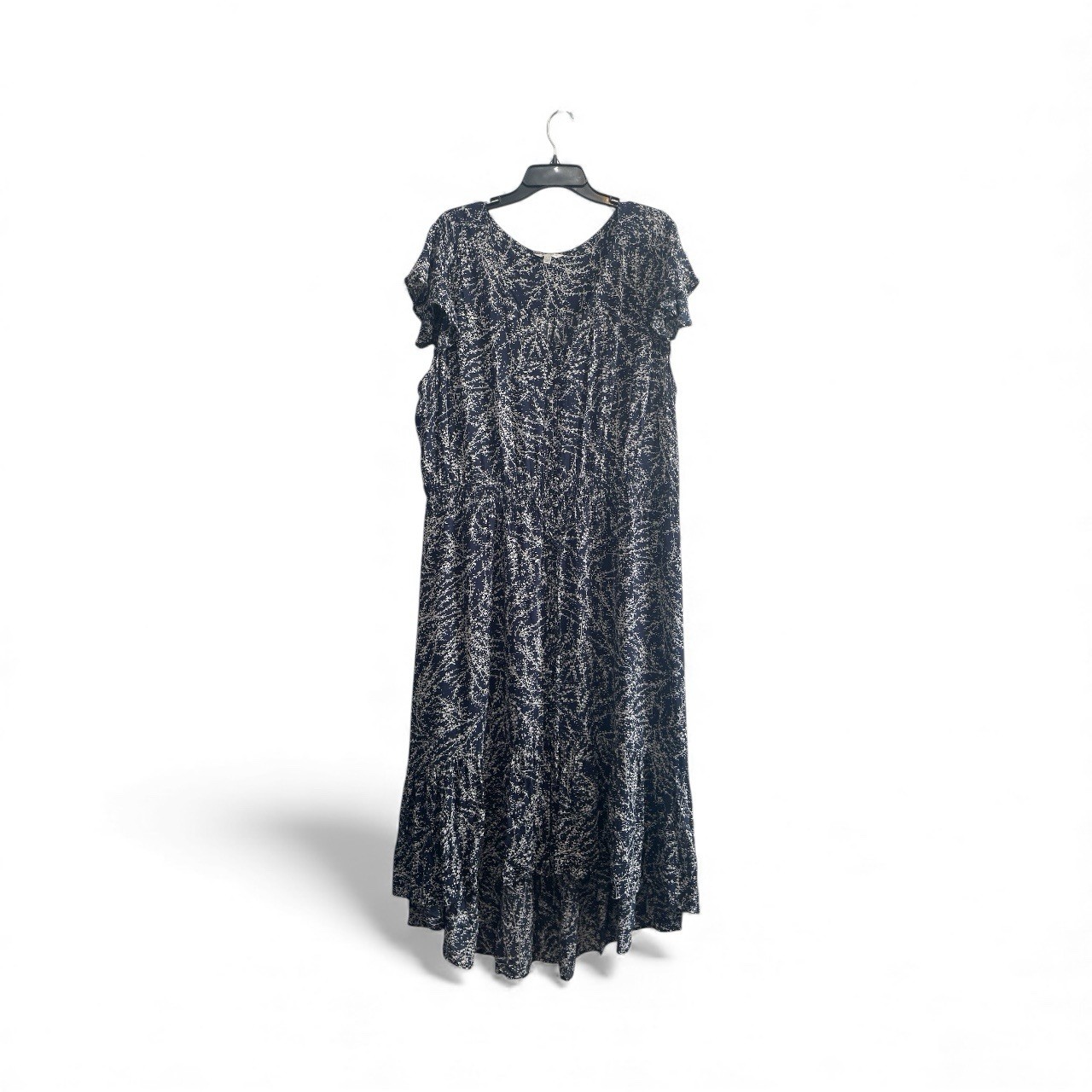 Lucky Brand Floral Hi Low Dress Boho Casual Beach Button Front Ruffle Hem 3X