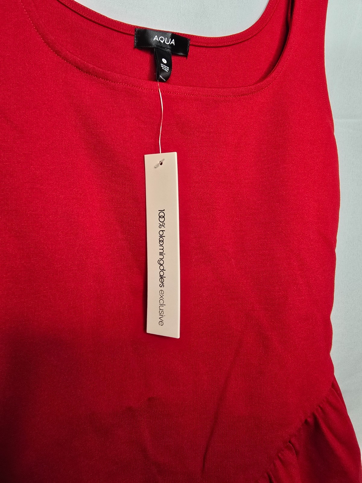 Aqua Womens Red Stretch Square Neck Drop Waist Sleeveless Mini Dress Size S