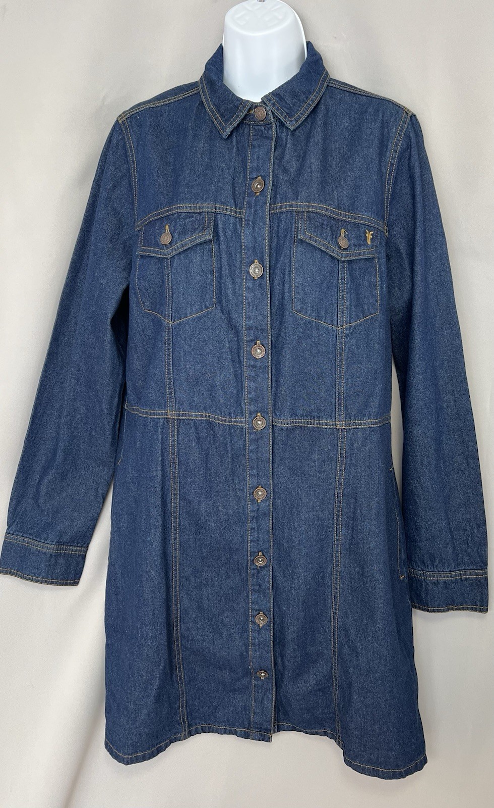 Frye Women’s Denim Dress Medium Dark Wash Sz Large