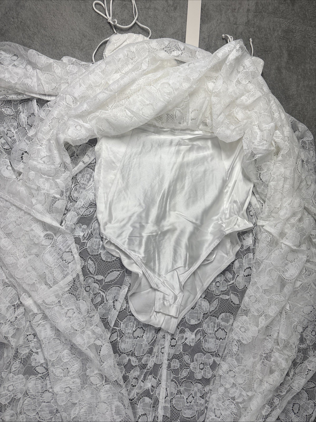 NWT For Love and Lemons Lorena Maxi Dress White Lace Size Small
