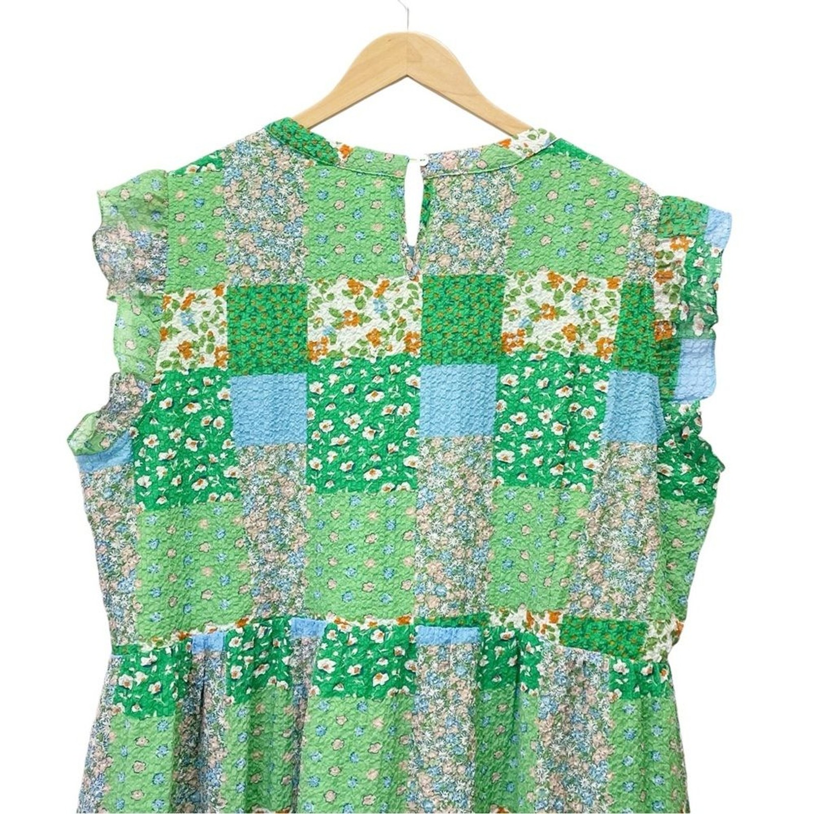 NWT Roolee Cottagecore Floral Patchwork Midi Dress Size XXL Coastal Spring Green
