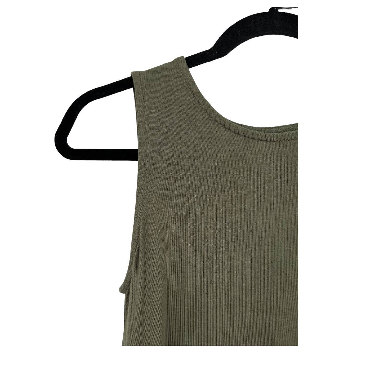 Caslon dress sleeveless swing olive size Small S