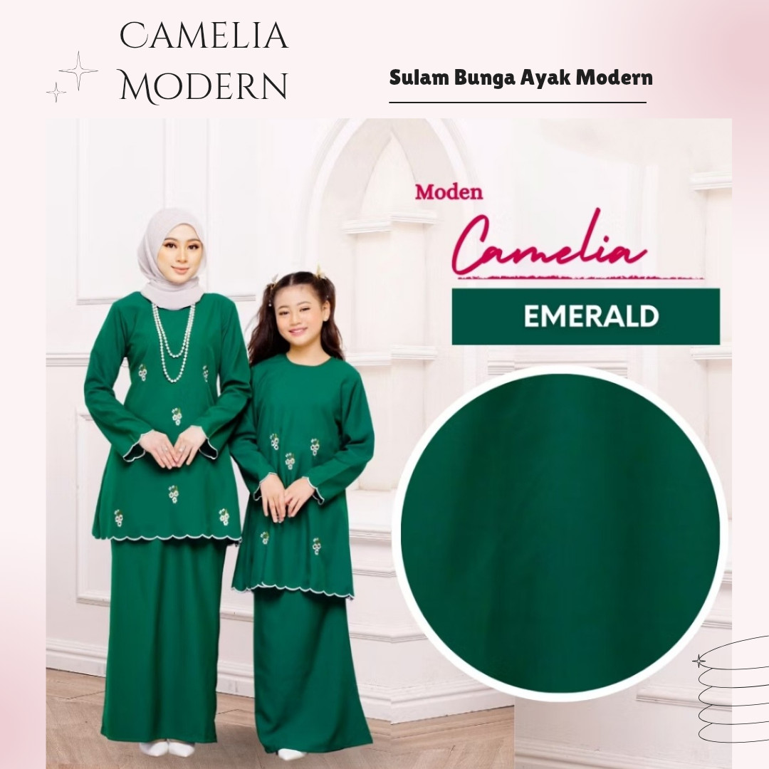 Modern Traditional Attire Baju Kurung Modern Formal Sulam Mom Daughter Set