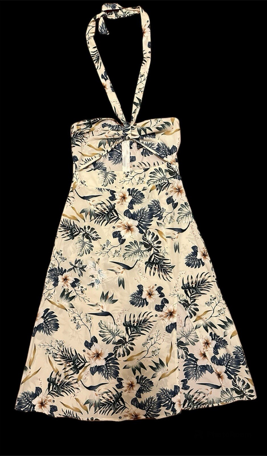 Shien Halter Floral Plant Split Dress Women’s Size Medium
