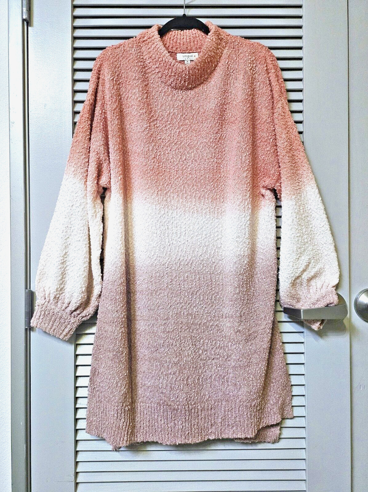 peach ombre textured knit sweater dress 2XL