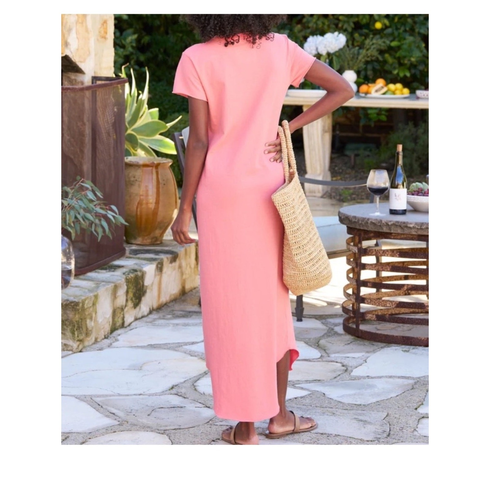 Frank & Eileen Harper Perfect Tee Maxi Dress – Watermelon Pink S