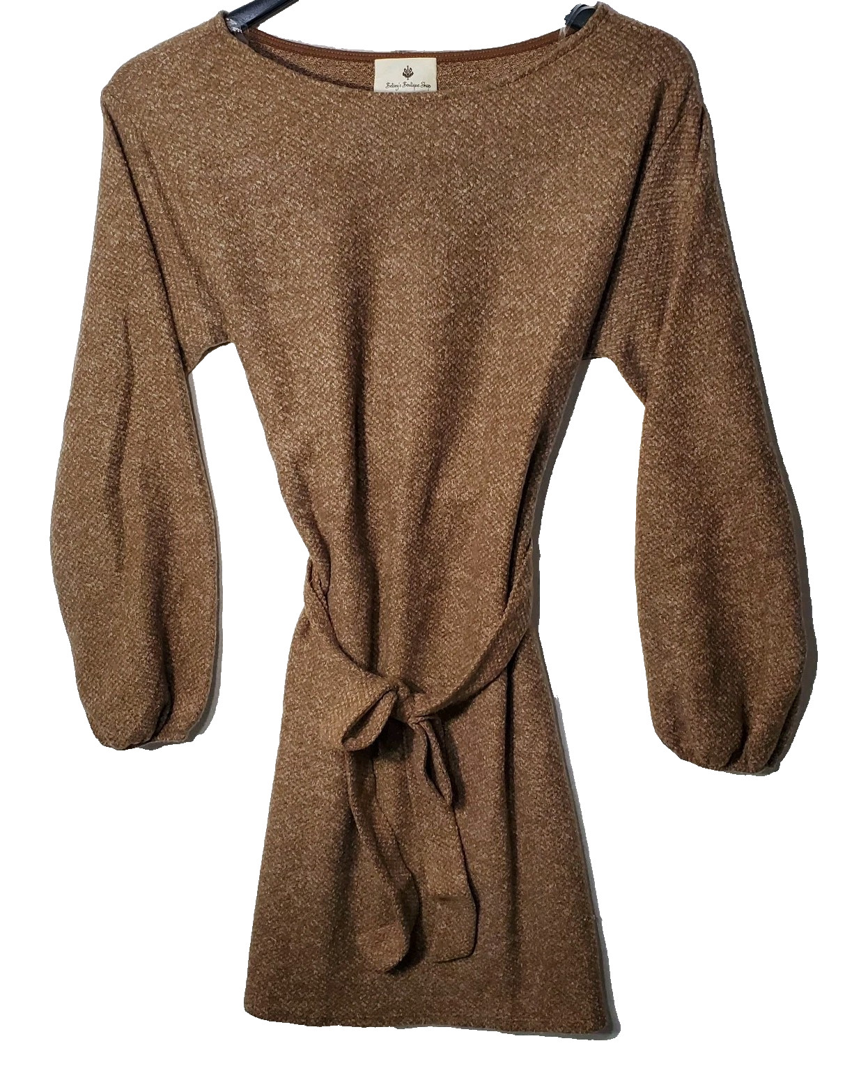Betsy’s Boutique Shop belted dress. Long Sleeve Mid Length Sz Medium Brown #2