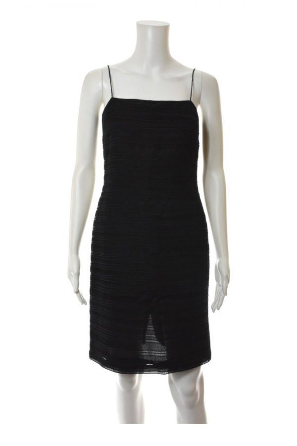 LINDA ALLARD ELLEN TRACY black sleeveless spaghetti straps dress Sz M