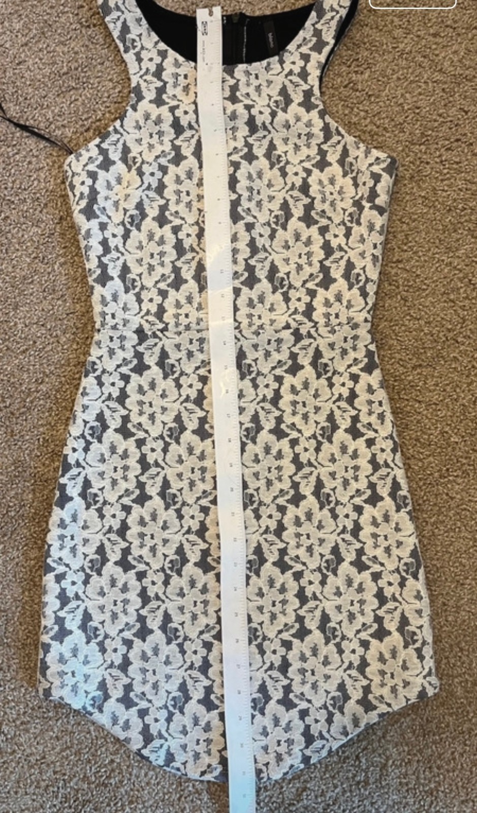Blanc black/ white floral lace bodycon dress, size xs