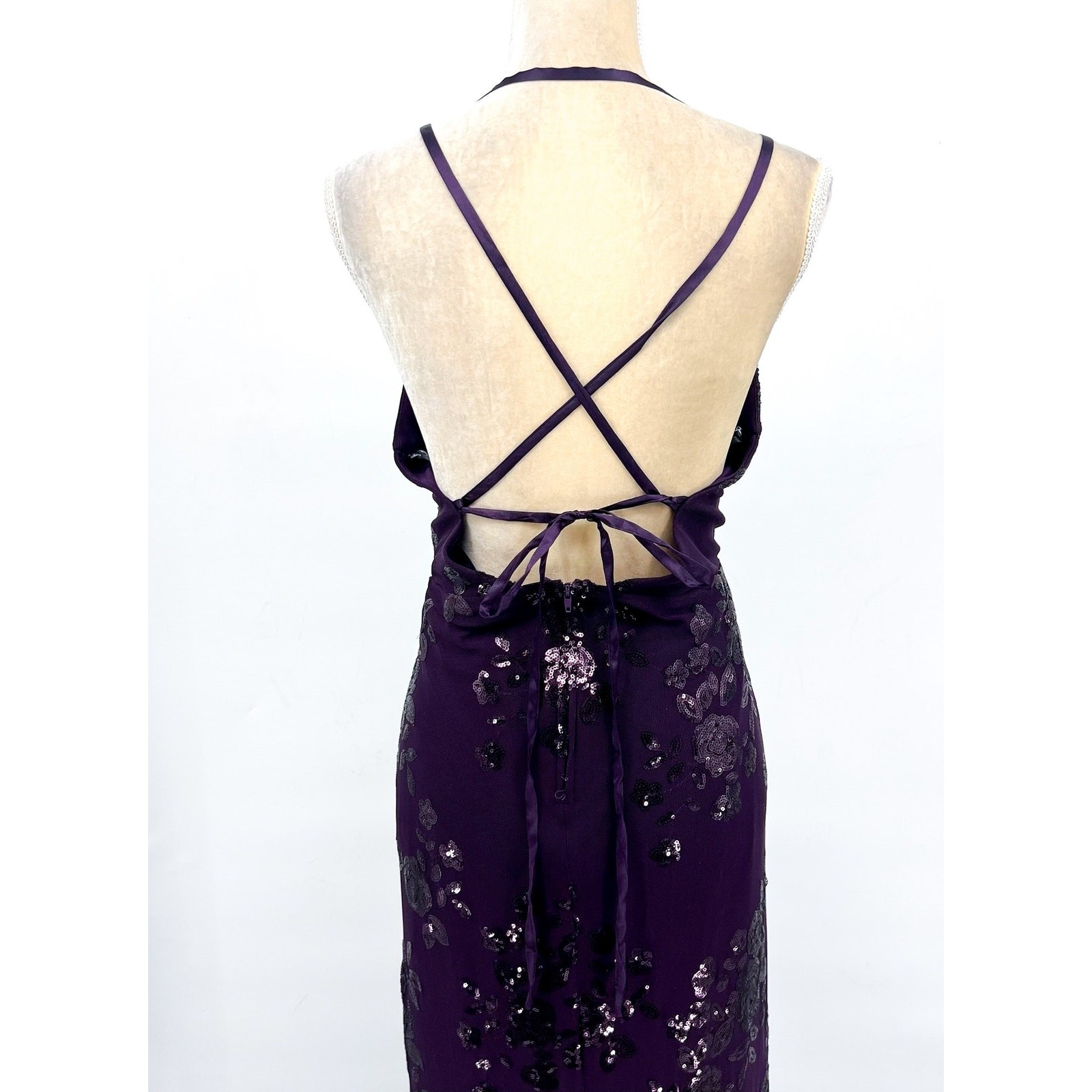 SPEECHLESS Womens Sequin Chiffon Formal Dress Size 16W Eggplant Purple NWT
