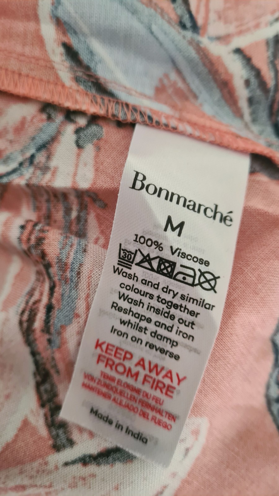 Ladies Bonmarche Coral Pink Light Blue Floral Woven Midi Dress Size 18 Pockets