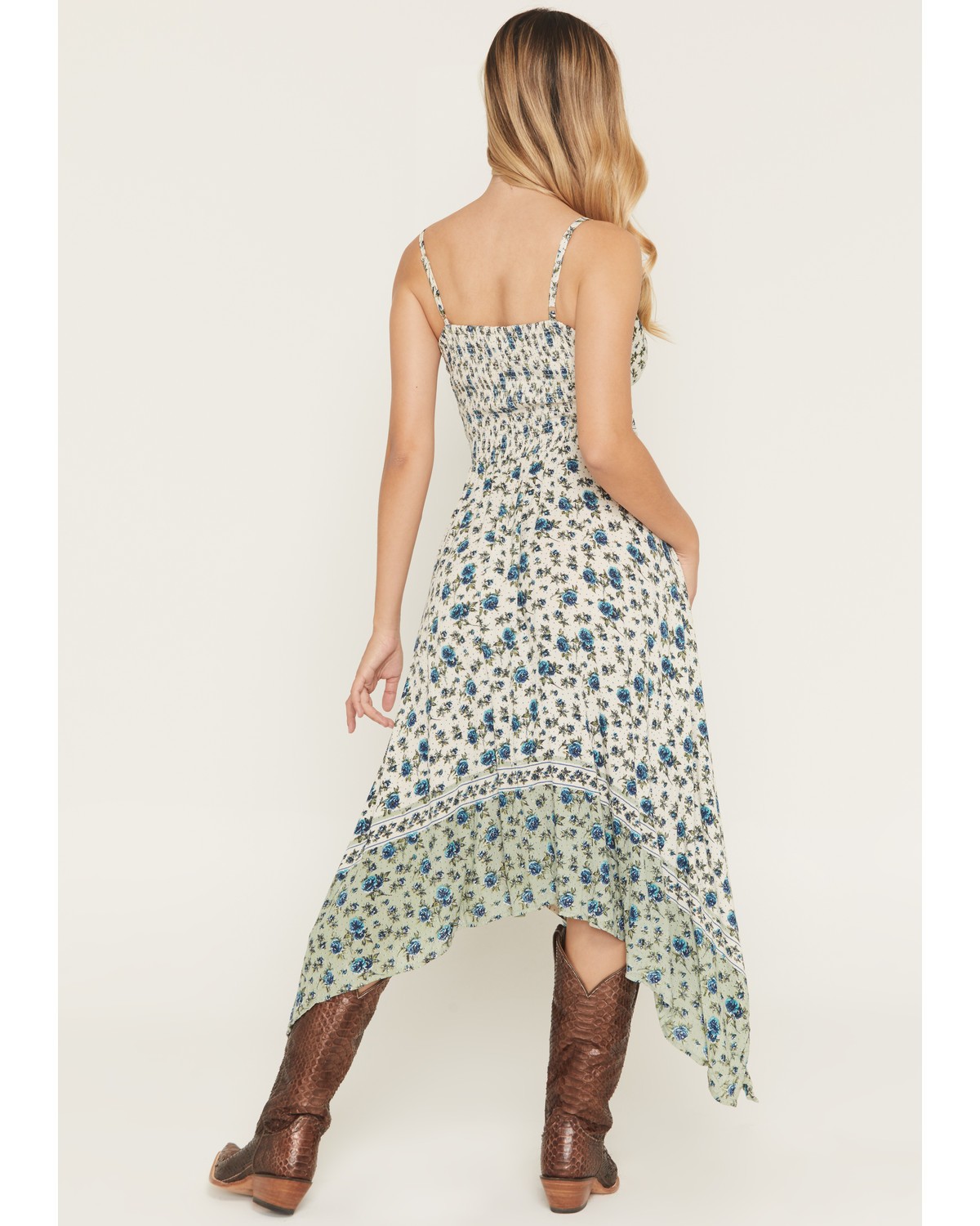 Angie Women's Border Print Front Twist Sleeveless Midi Dress – C4921-A934