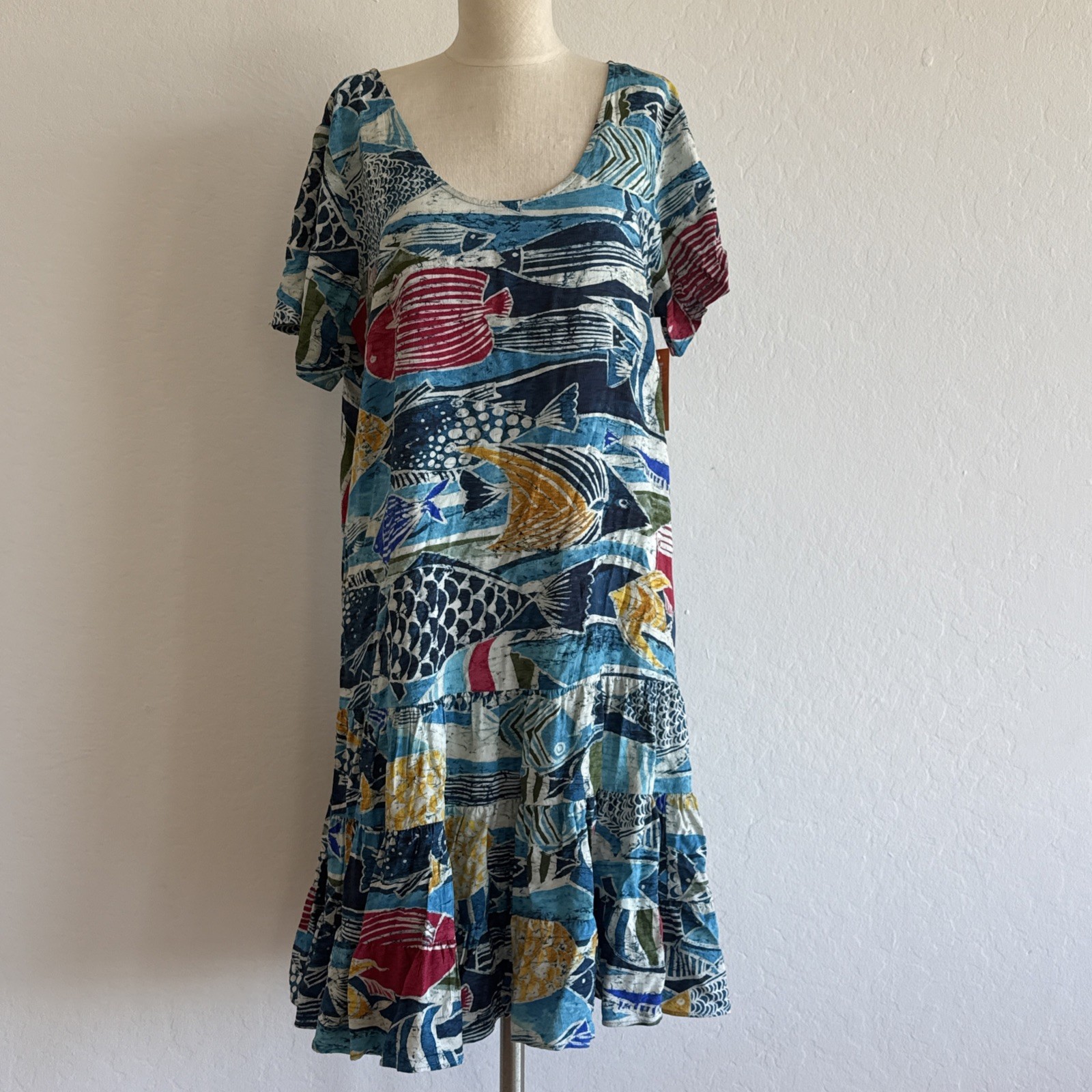 NWT $156 Jams World Jackie Dress Rainbow Runner Beach XL Fish Waves Honolulu