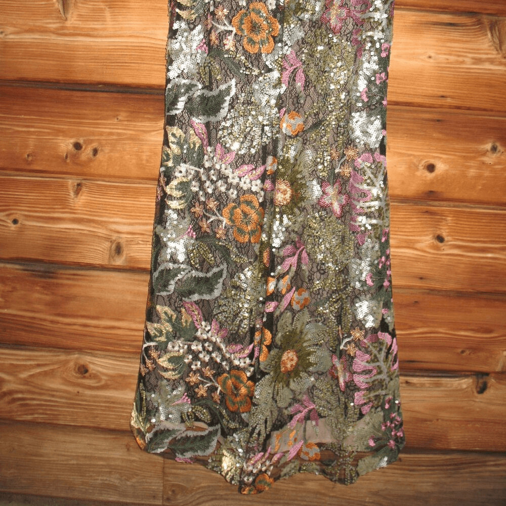 Mac Duggal 49574 Embellished Floral One Shoulder Gown Dress Size 4
