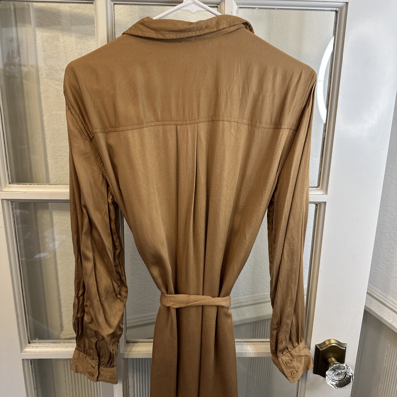 Old Navy Shirt Dress Midi Womens Large Gold