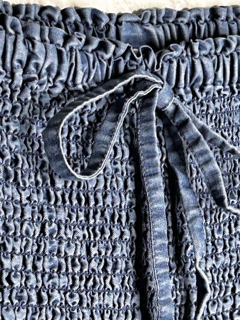 1X/2X/3X/4X New Cotton Medium Wash Blue Denim Smocked Sundress Dress Maxi Skirt