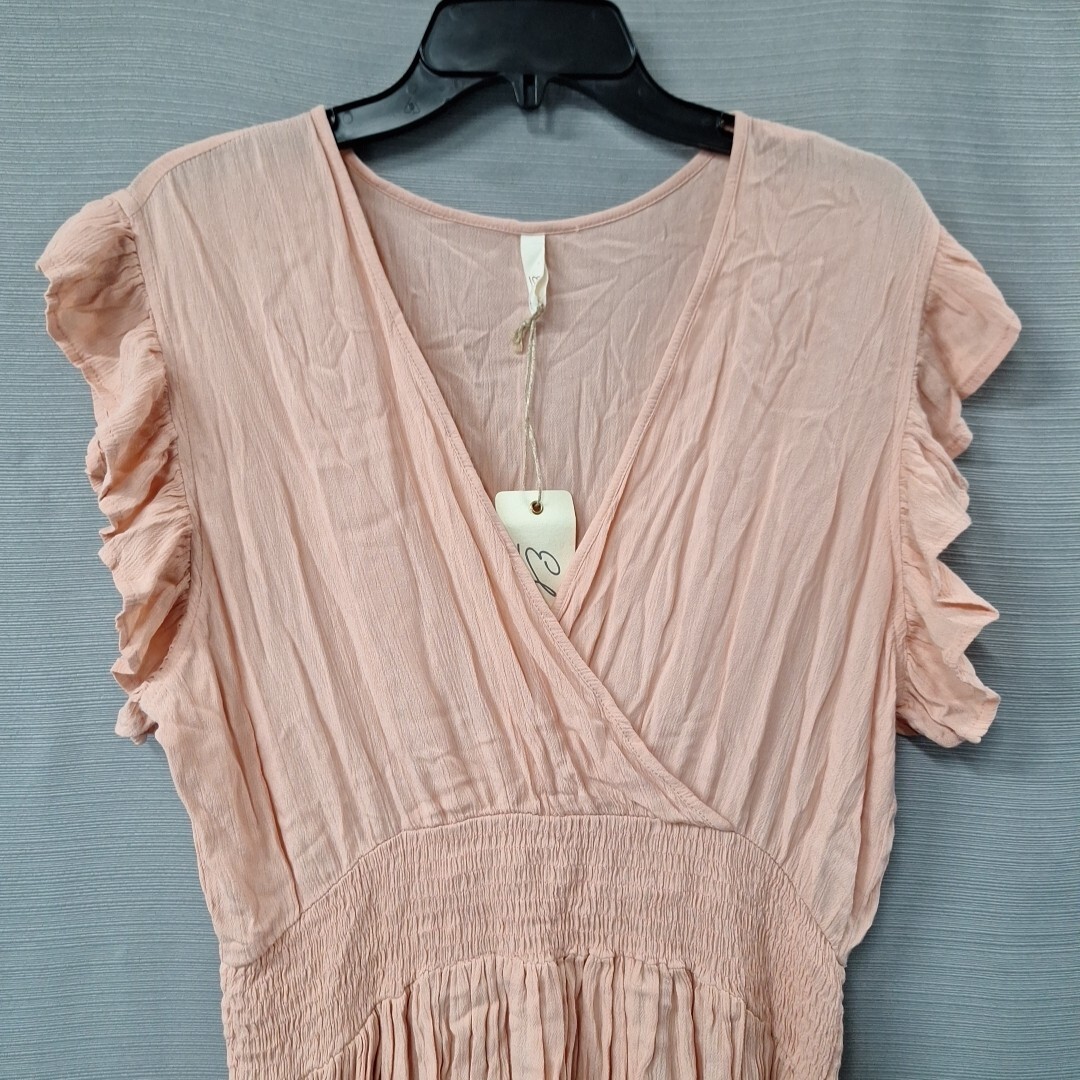 Elan Lightweight Flowy Semi Sheer Short Dress V-neck Boho Size L New w Tags