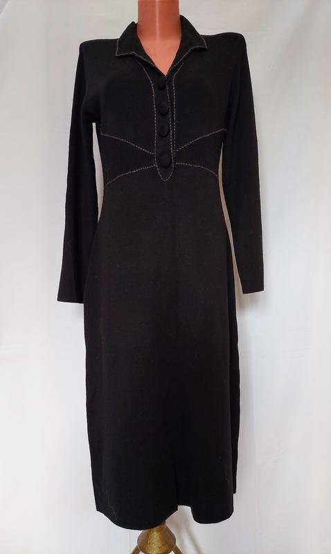 Women American Vintage Dress Black Knit 40 / L /