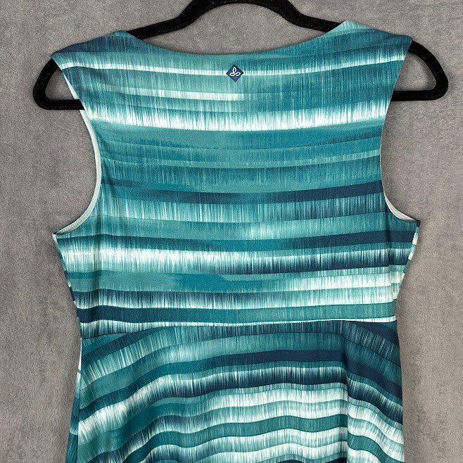 Prana Dress Womens Medium Green Sunset Viana Tank Outdoor Granola Hiking Comfort