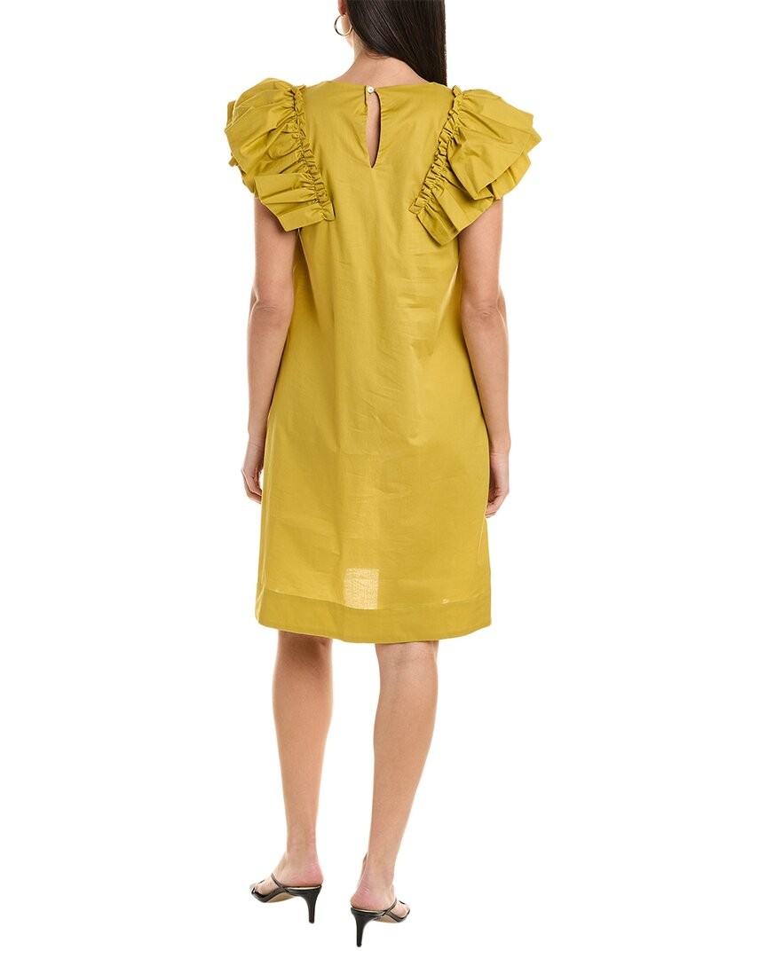 Alpha Studio Ruffle Sleeve Shift Dress Women’s Yellow 38