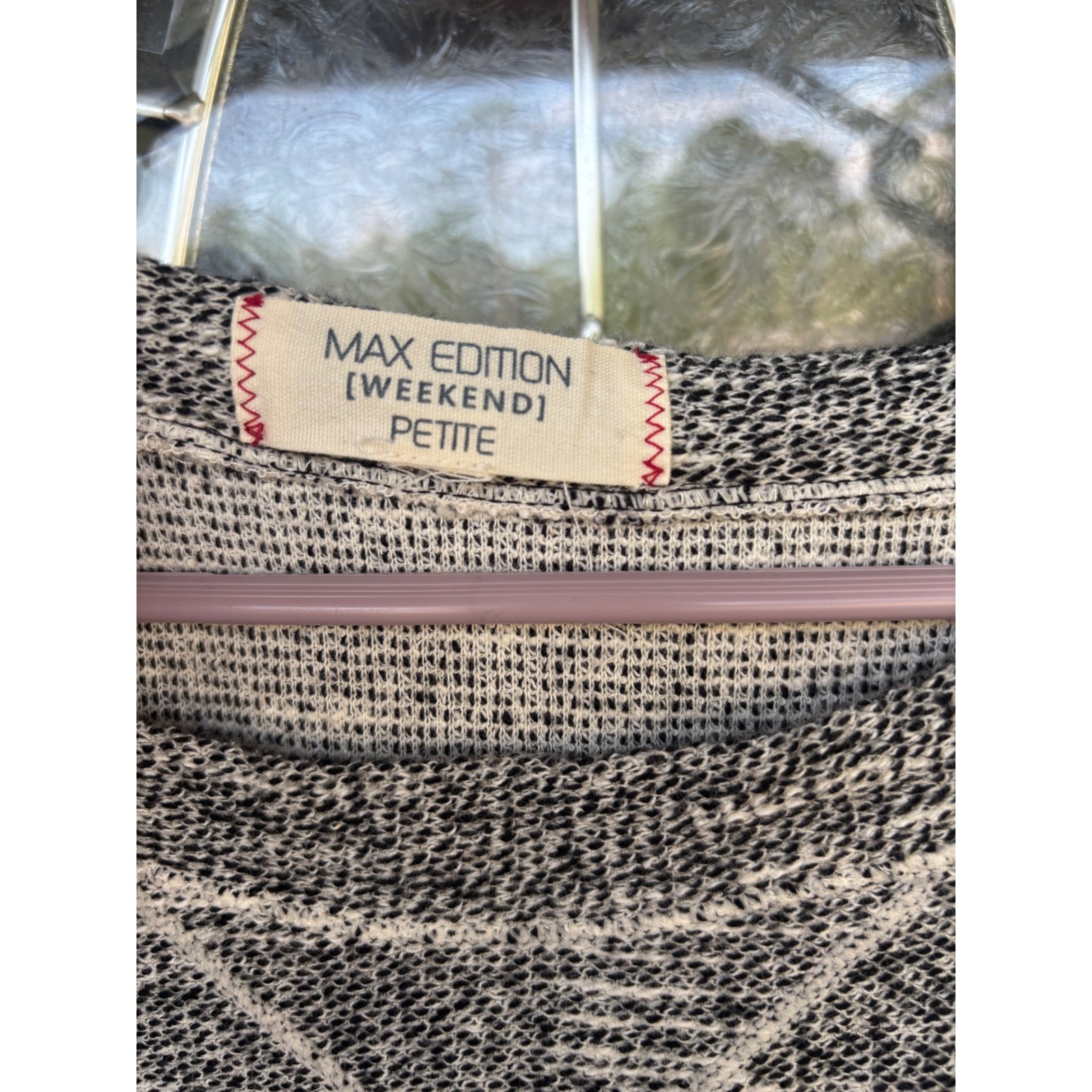 Max Edition Weekend Petite Grey Marled Cotton Knit Shift Dress Pockets 68108SP