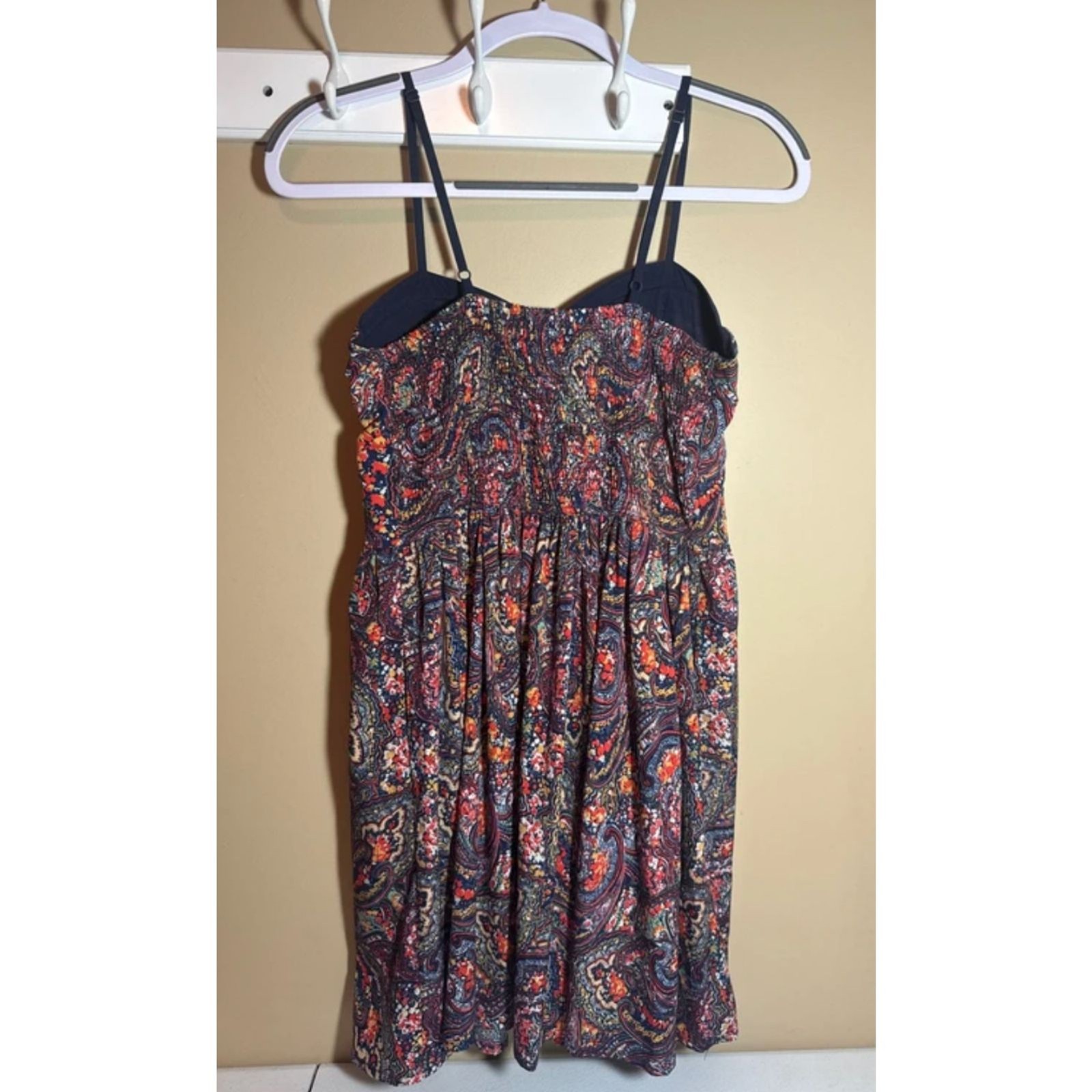 American Rag Multicolor Paisley Adjustable Straps Pockets Dress Women’s L 2015