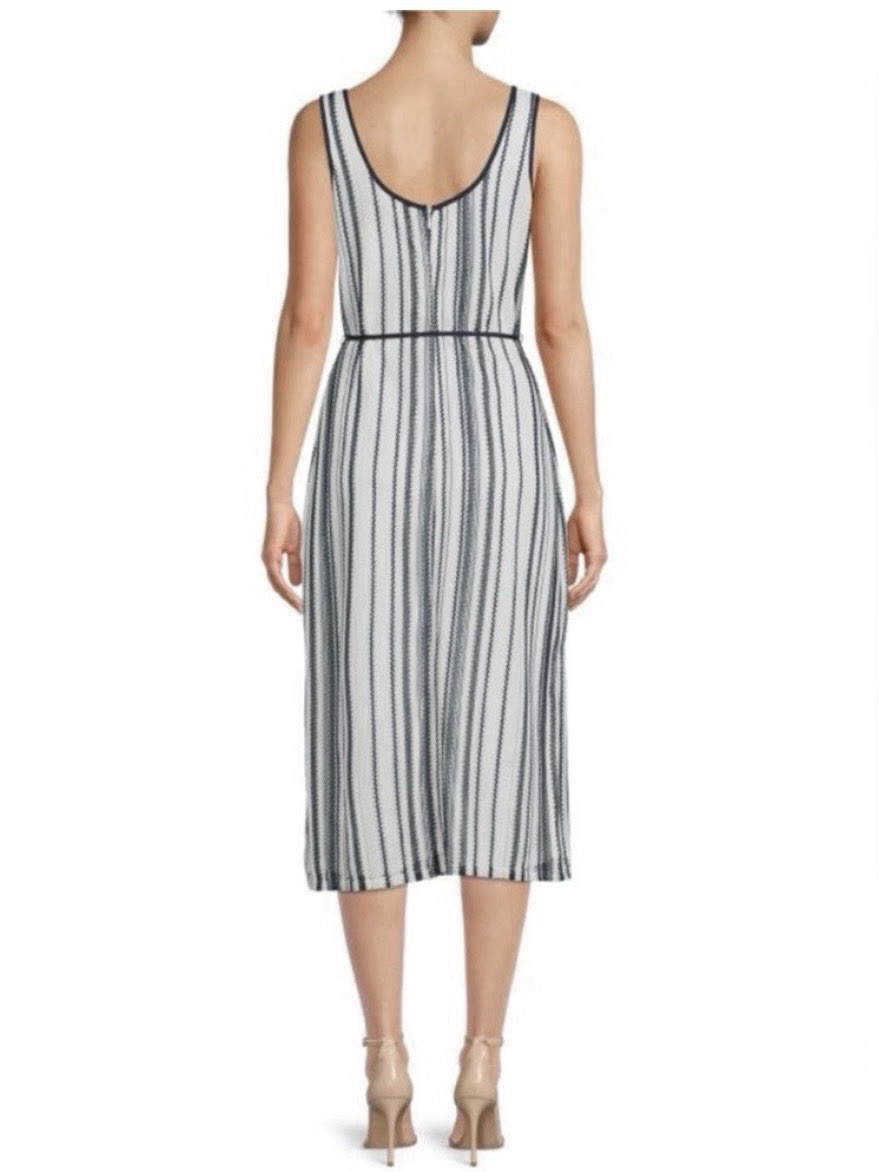 SAM EDELMAN CROCHET STRIPE MIDI COASTAL NAUTICAL PARTY DRESS NEW SzM