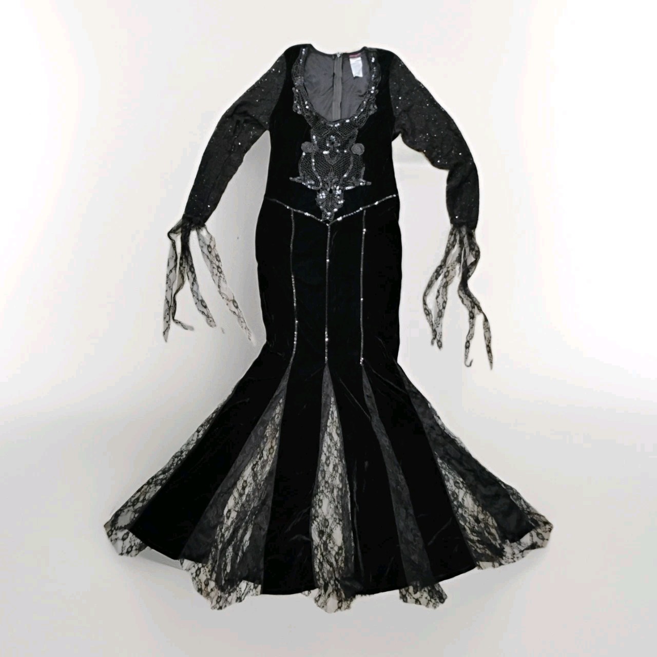 Dreamgirl Frightfully Beautiful Dress Velour Sequin Morticia Addams Costume