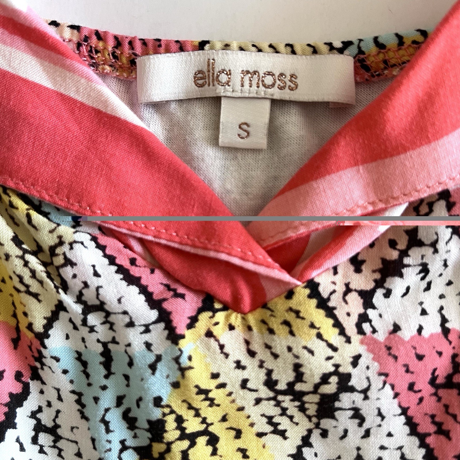 Ella Moss Colorblock Geometric Mosaic Print Cami Maxi Dress Boho Summer Sundress