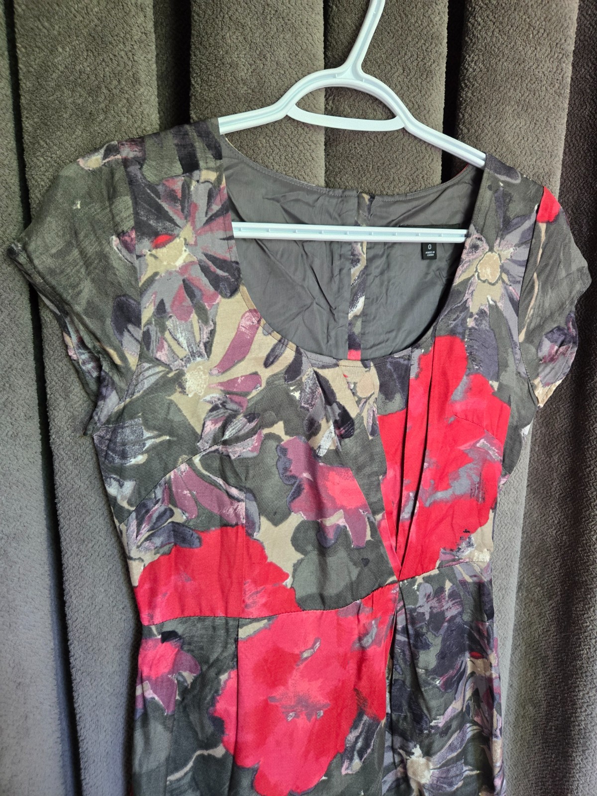 Mad Men Janie Briant Linen Blend Floral Midi Dress Retro 60s Chic Watercolor US0