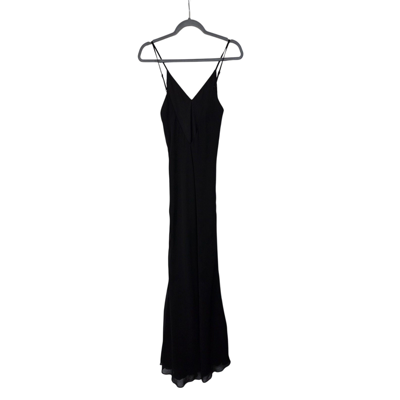 Lovers and Friends (Revolve) Black Chiffon Sexy Slit Slip Maxi Dress, Size Small