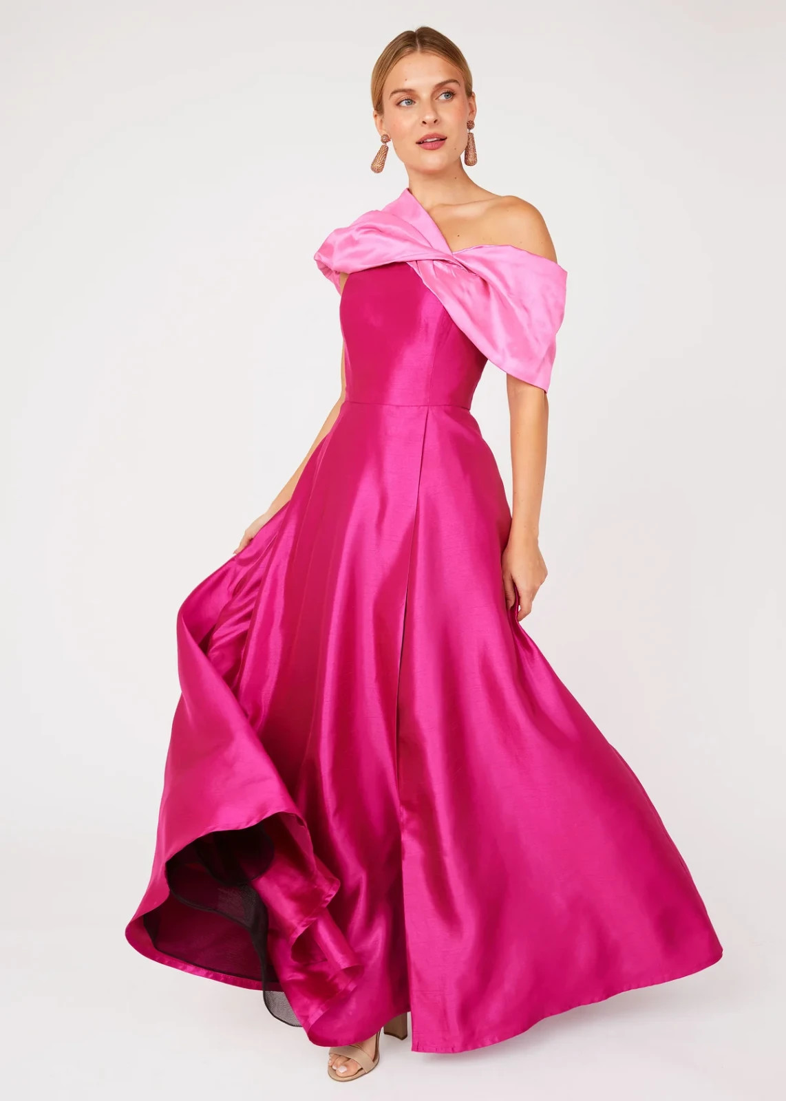 ABBEY GLASS size 2XL (XXL) gown Amelia Gown Pink Dupioni NWT Dry Cleaned