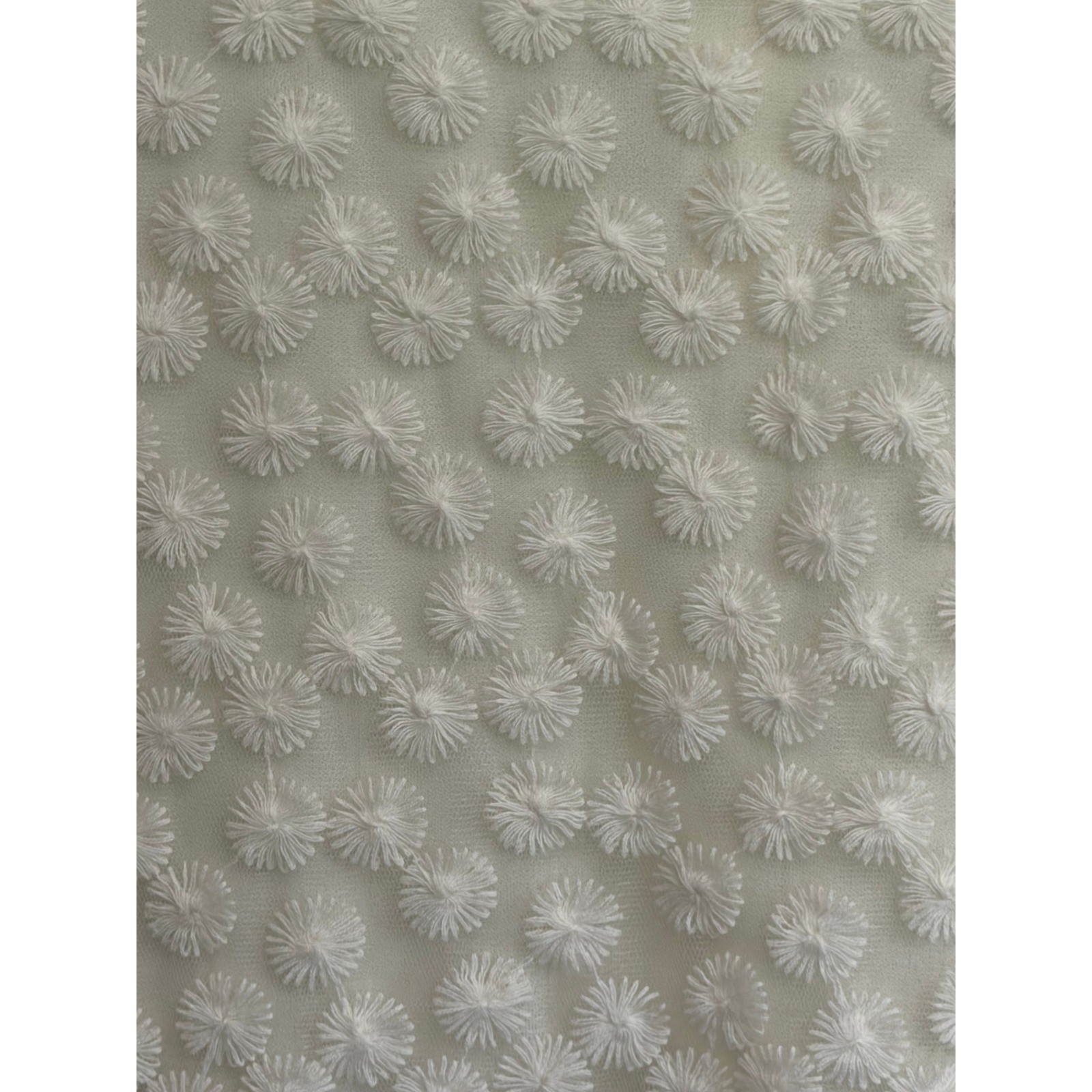 Indigo Soul White Floral Embroidered Mesh Bell Sleeve Fringe Shift Dress XL
