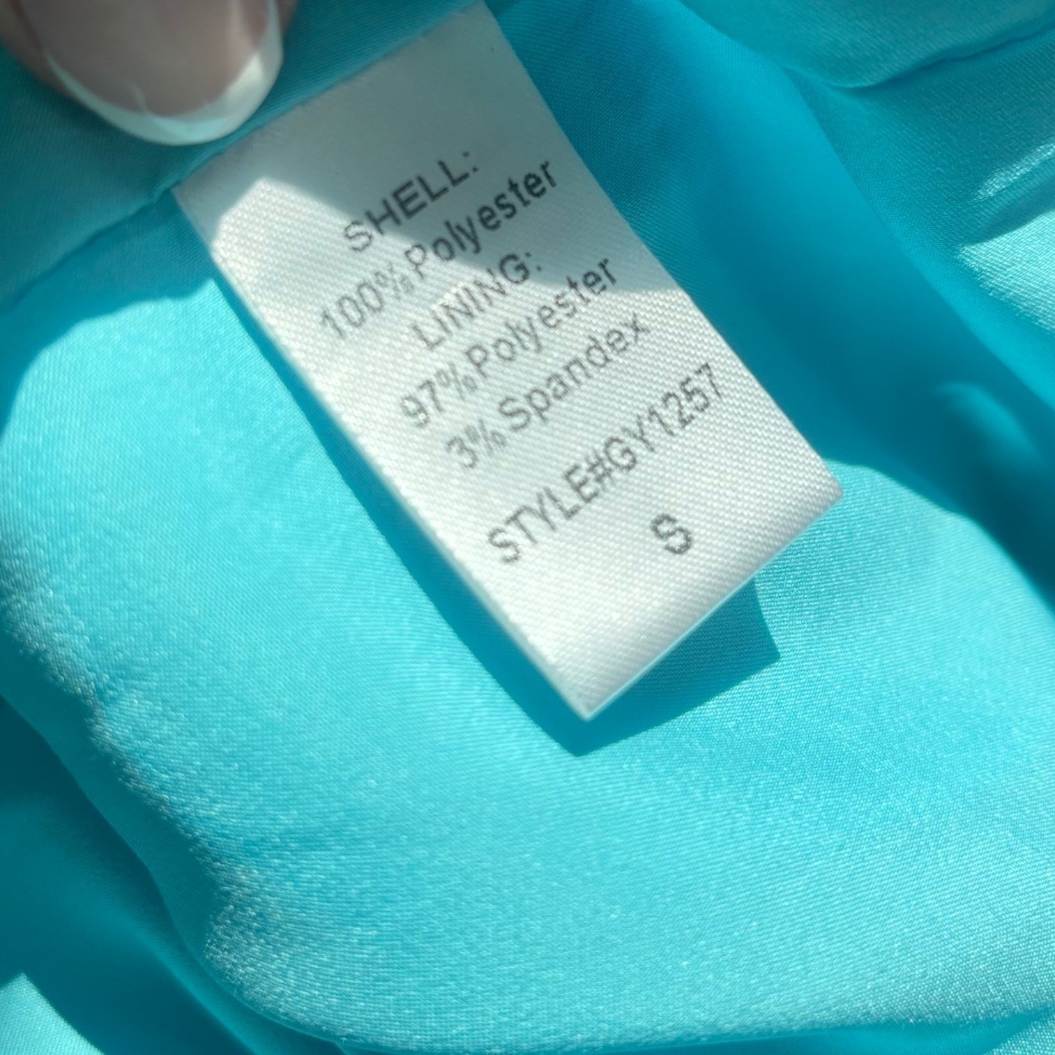 DO+BE Turquoise Blue One Shoulder Draped Ruched Tulip Midi Dress Sz Small NWT