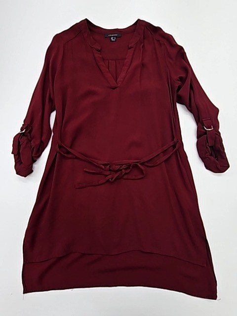 Atmosphere Women’s Burgundy V-Neck Shift Dress UK 10 Pullover Drawstring Tie