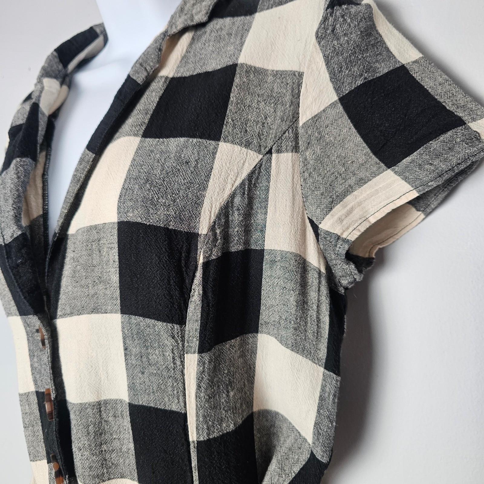 Urban Outfitters Natalie Buffalo Check Dress M Rockabilly 50s Housewife Midi