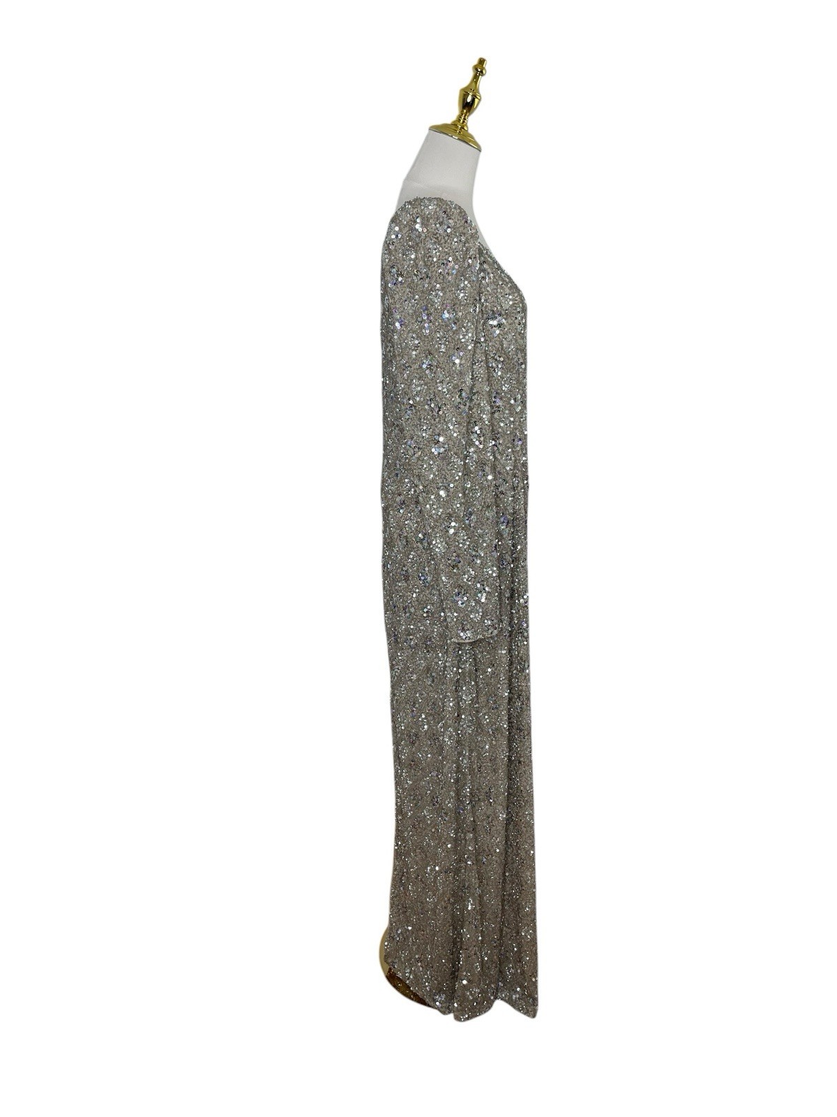 Mac Duggal A5479 Shimmering Gold Sequin Gown One Shoulder Size 16 $598
