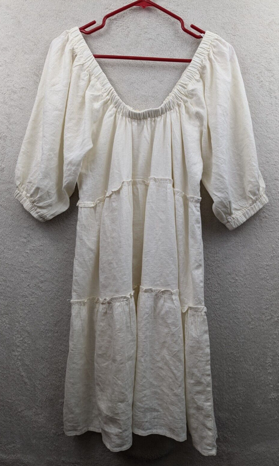 Aaron & Amber sz M If You Please Linen blend Dress cream 1064