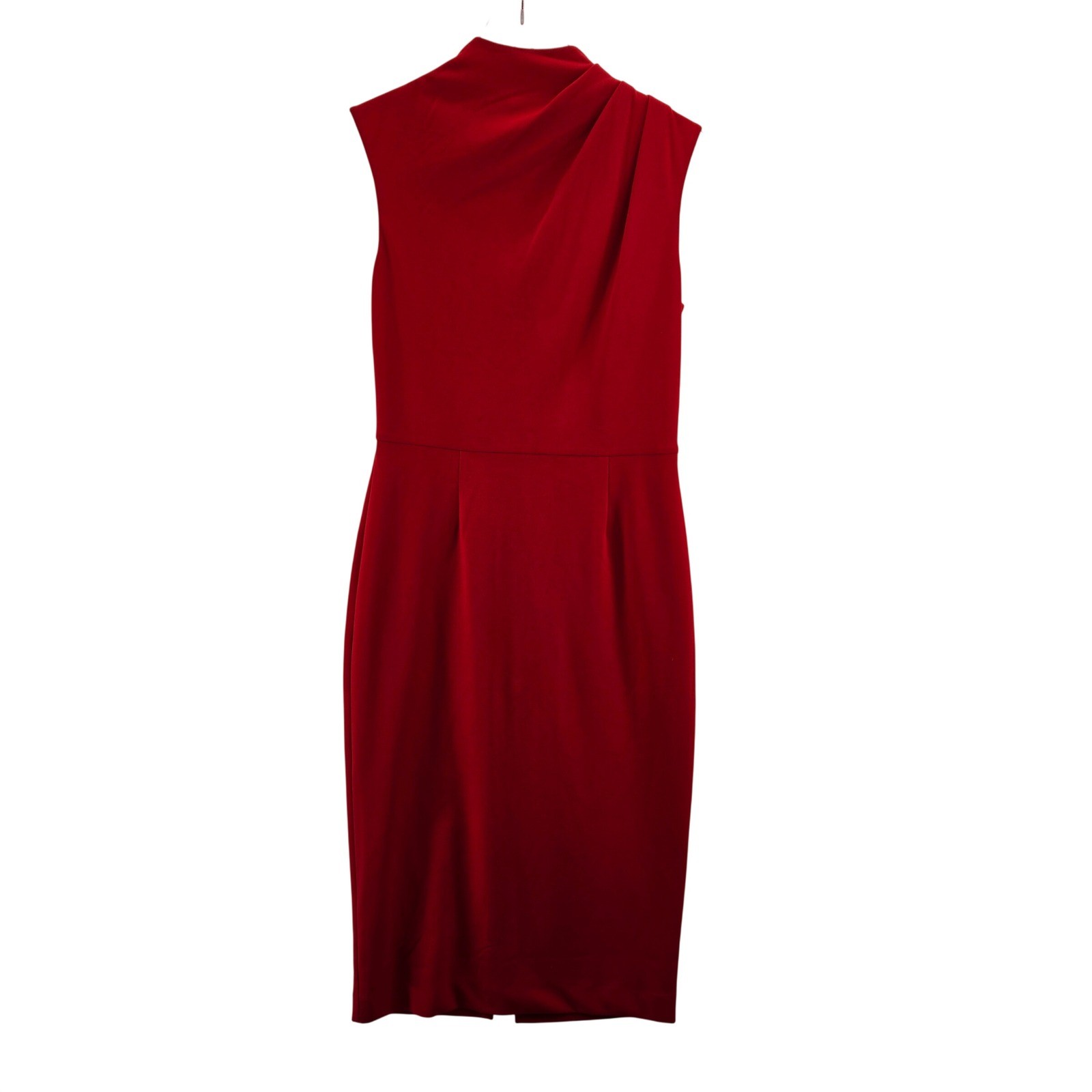 Alexia Admor Red Sleeveless Mock Neck Sheath Dress With Gold Zipper Size Small