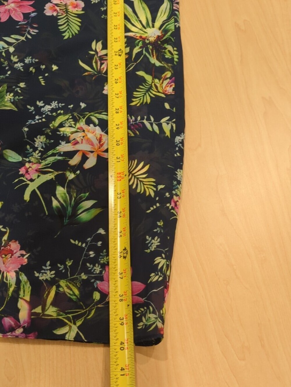 Floral V-Neck Shift Dress – Navy with Pink & Green Floral