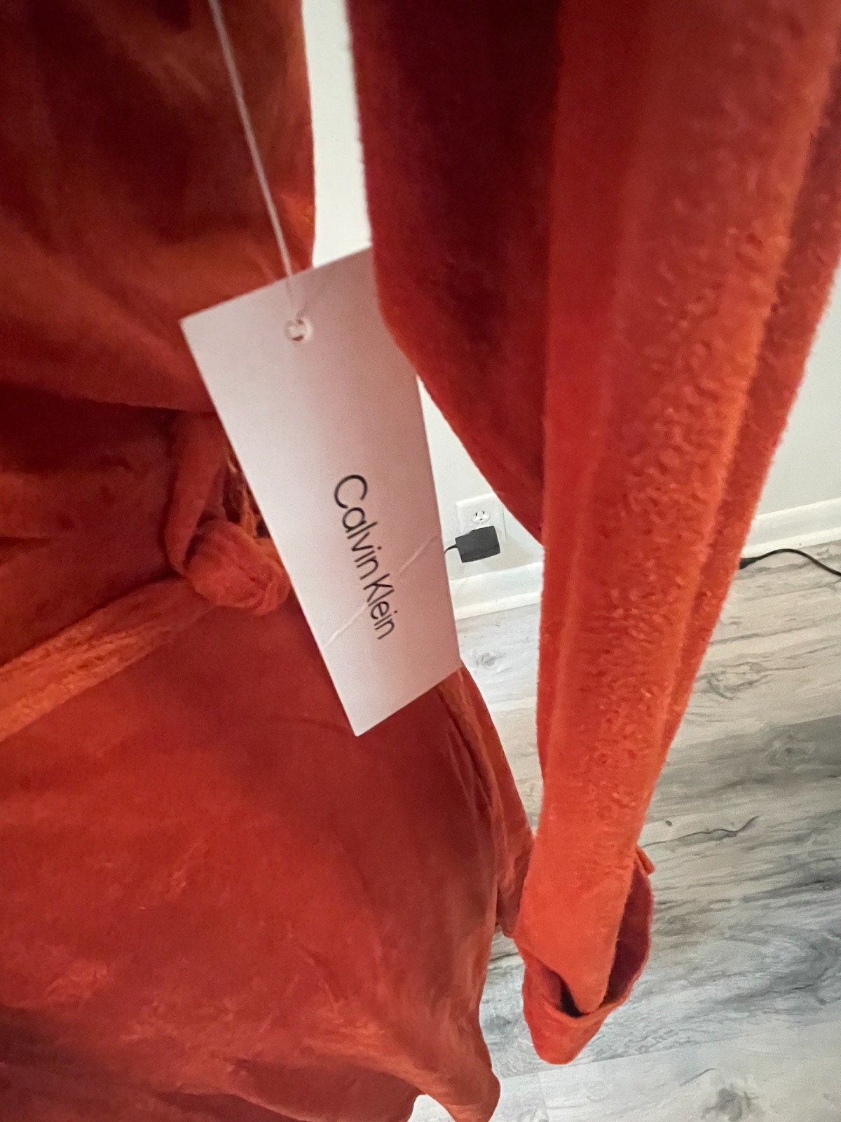 NWT Calvin Klein burnt orange/rust suede style collared dress w/belt, sz 6